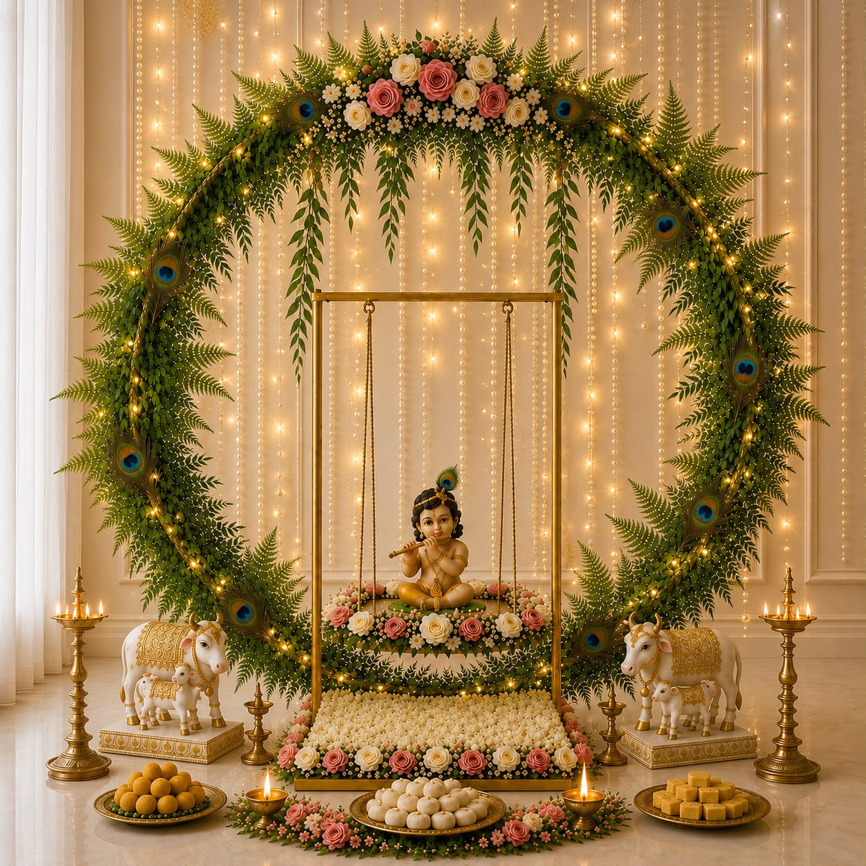 Divine Krishna Jhula Arch decor theme
