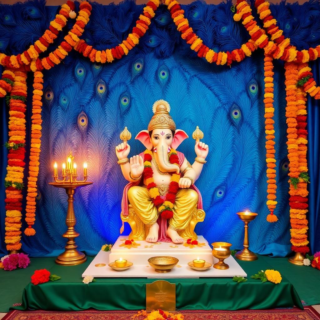 Royal Peacock Ganesh Decor